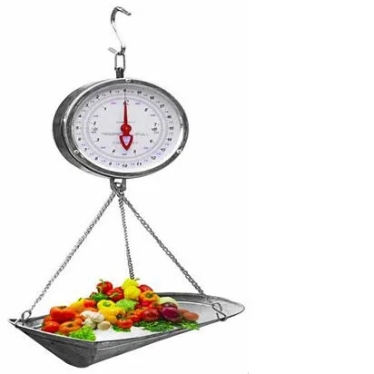 Double face weighing scale with tray