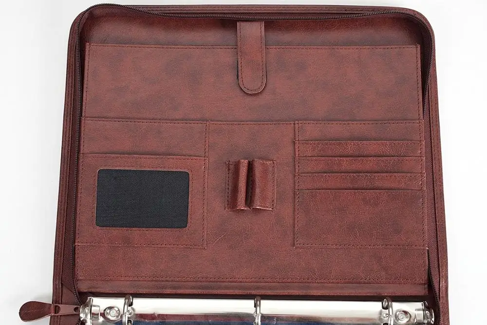 Professional Business Padfolio Portfolio Briefcase Style Organizer Folder With Handles Notepad 3 Ring Binder