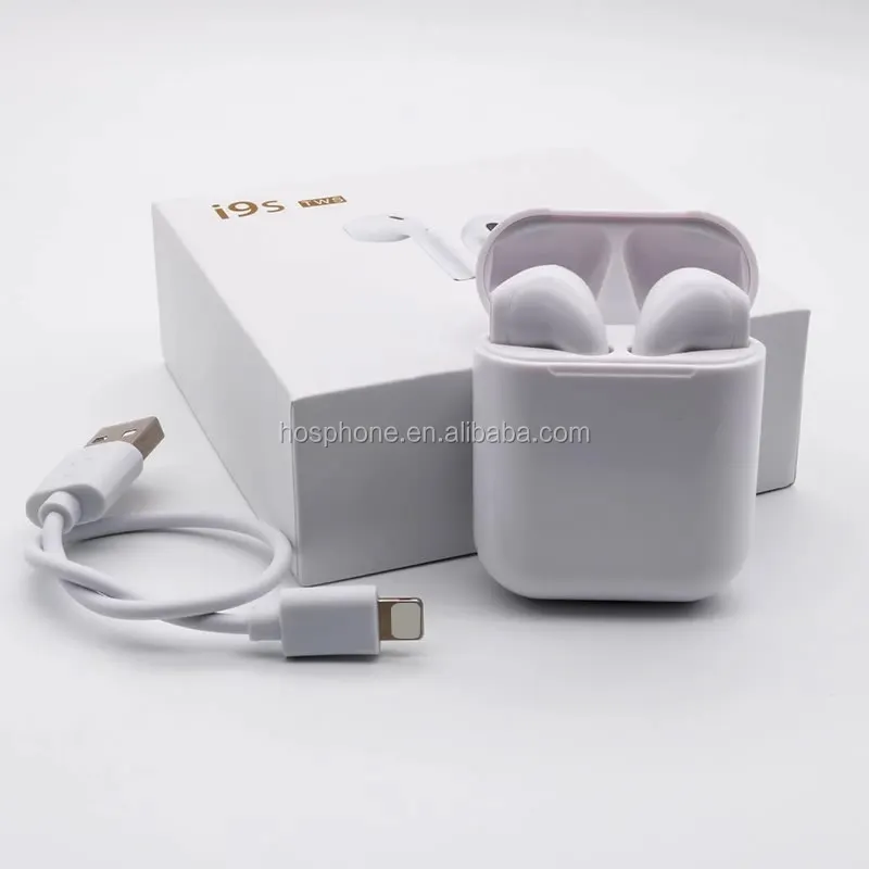 Hot sale i9s TWS Wireless BT5.0 Earphone  Stereo Earbud Headsets Charging  Battery box