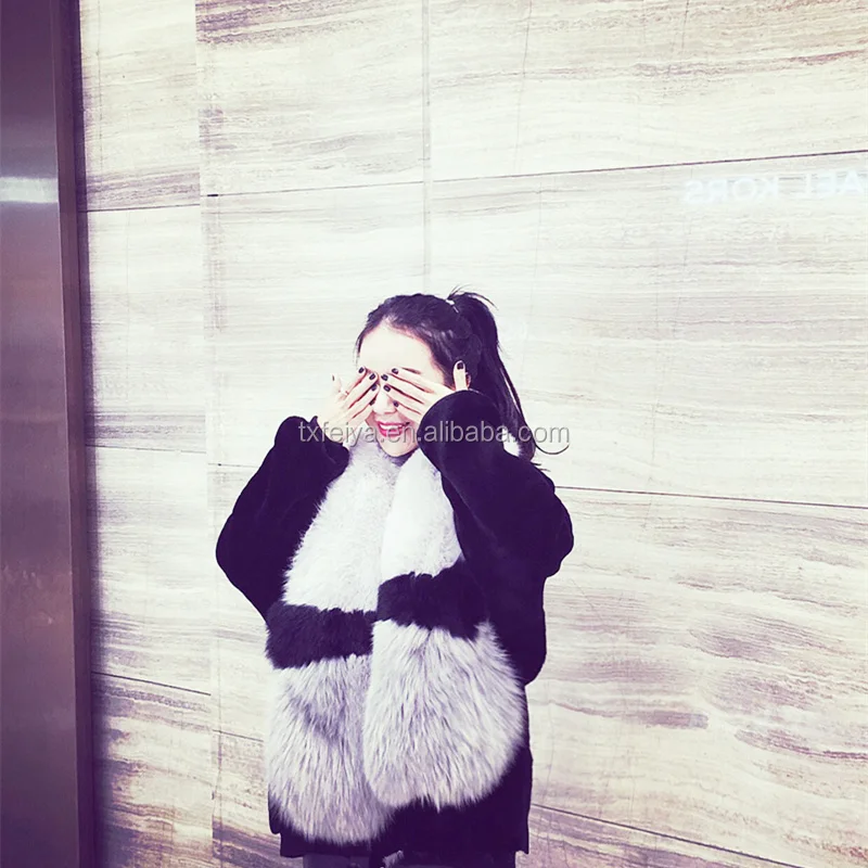 New Arrival Fashion Design Lady Fox Fur Scarf Collar Cape Shawl Wrap Stole for Winter