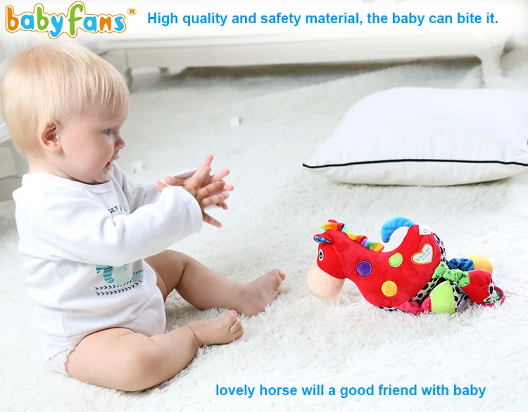 Babyfans baby musical toy of lovely animal horse soft plush baby toys