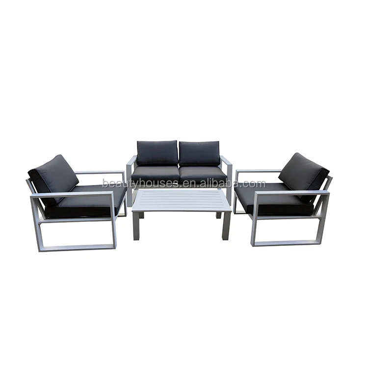 4 Piece Outdoor Furniture Aluminium Garden Sofa Set