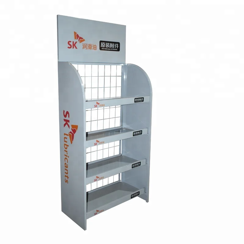 supermarket and retail store metal adjustable tools rack display adjustable storage rack with AD board
