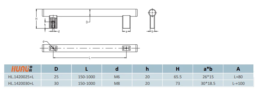 HL.14200 Steel Cupboard T bar Pull Handle for funiture door