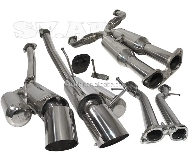 09 + JDM 370Z Jdm Catback выхлопная система Cat Back 4,5 дюйма Комплект наконечников двойного глушителя