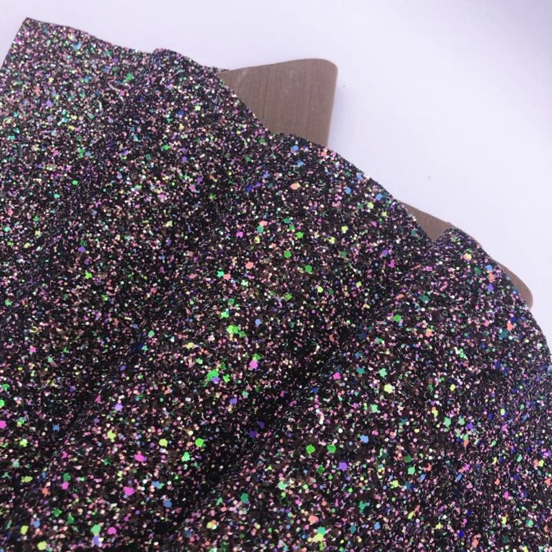 (BY4056) Sparkly Mixed Colors Chunky Glitter Leather Fabric For Making Evening Bags