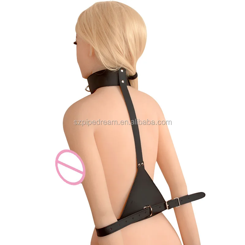 Sex Slave Collar with Handcuffs, Fetish Bondage Restraints, Multi Positions Erotic Toys Ankle Hand Cuffs