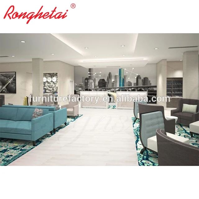 
DTBR1001 Ronghetai customized hotel lobby lounge public area furniture hotel fixed furniture 