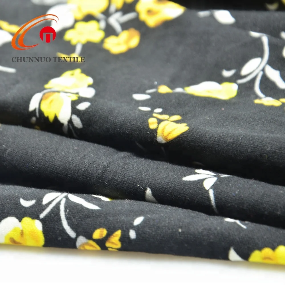Zhejiang Shaoxing Flower Printing DTY 100% Milk Silk Fabric DTY Brush Fabric