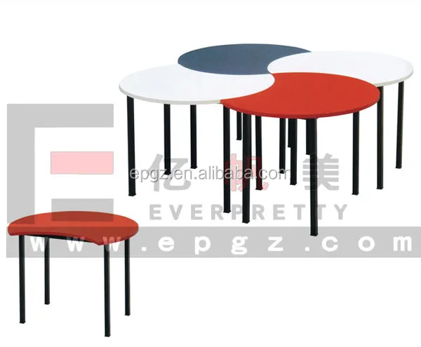 Cheap Desk and Chairs School Writing Desk Half Moon Shape Tables