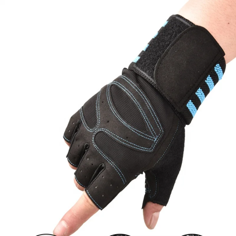 Fitness Exercise Weight Lifting Gym half finger gloves with wrist support for women men