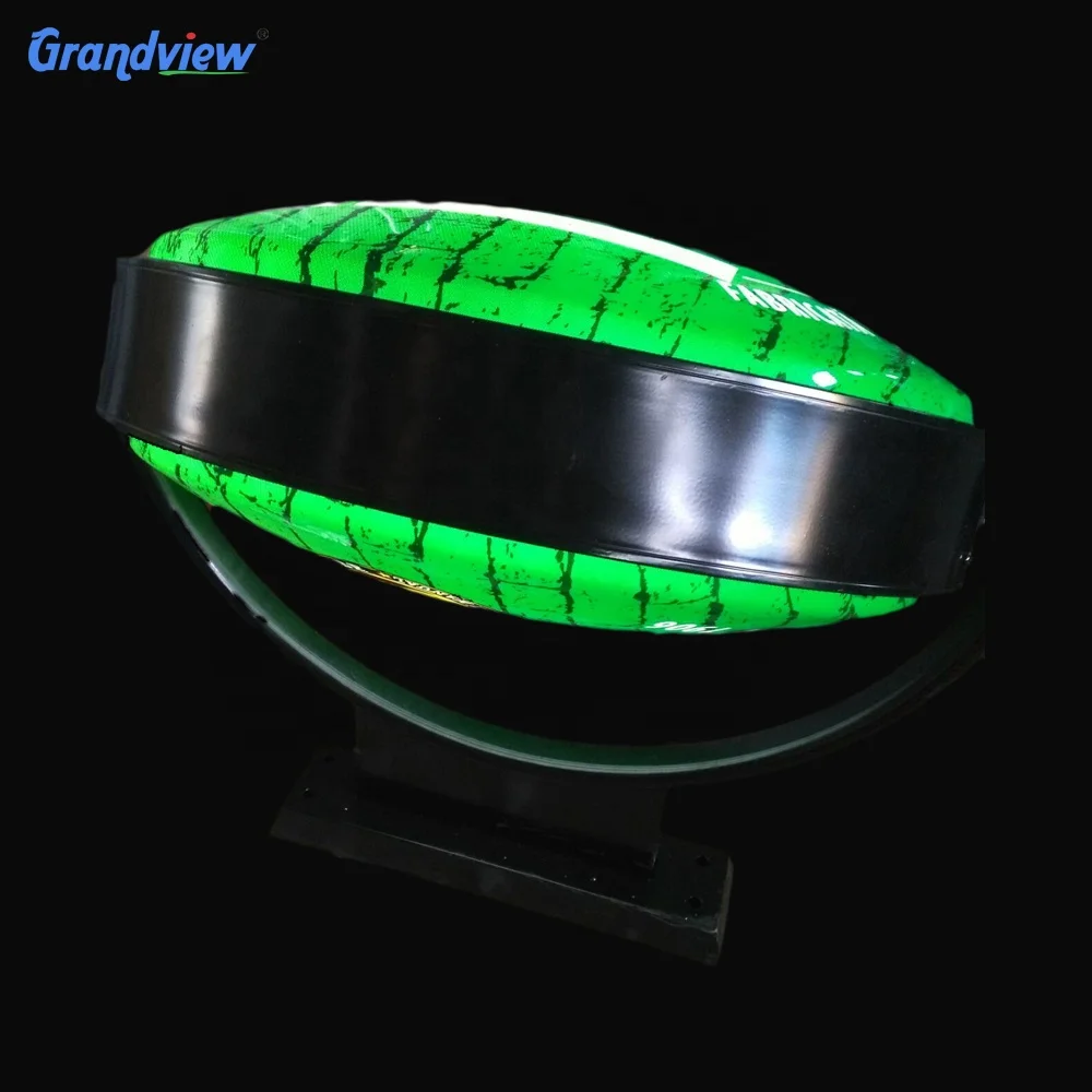 Rotating led light box printing logo circle box sign