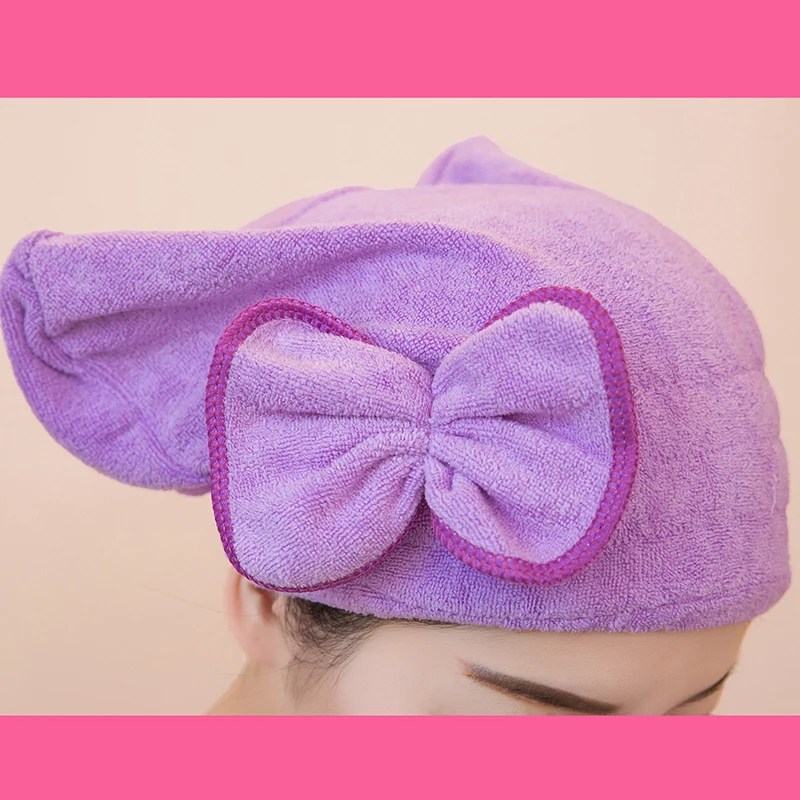 Разноцветный тюрбан для сушки головной убор для ванны полотенце из микрофибры для сушки волос, дизайн банта Быстросохнущий головной убор для ванны