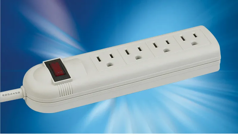 America Standard ETL 3 pin US with 6way socket outlet and 2 usb ports power strip