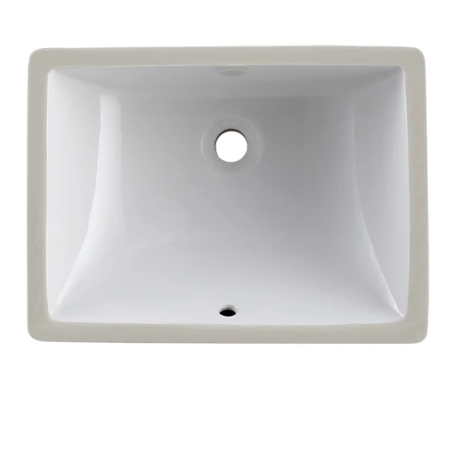
Without faucet feature and undermount installation type porcelain bathroom sink, rectangular basin shape ceramic basin #1813 