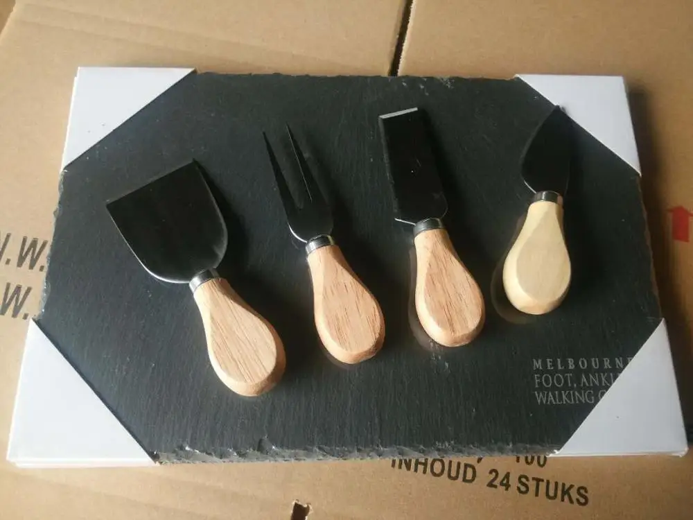 Прямоугольная плита для сыра из черного шифера