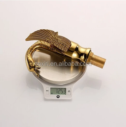 Brass Luxurious Ornate Gold Faucet Swan Tap Mixer Graven Swan Design Sink Basin Faucet G1081