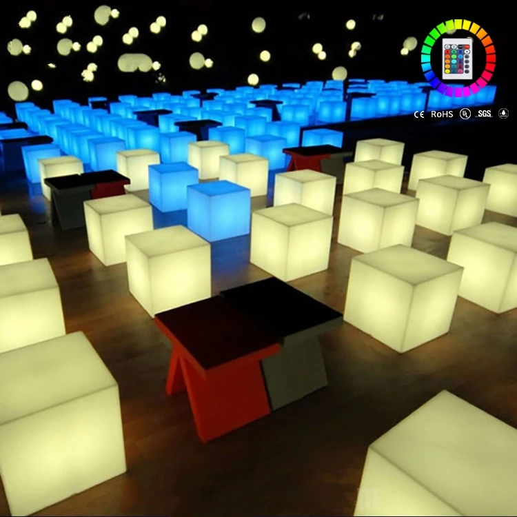 
40cm led cube wedding decoration mood light led garden cube for sitting 