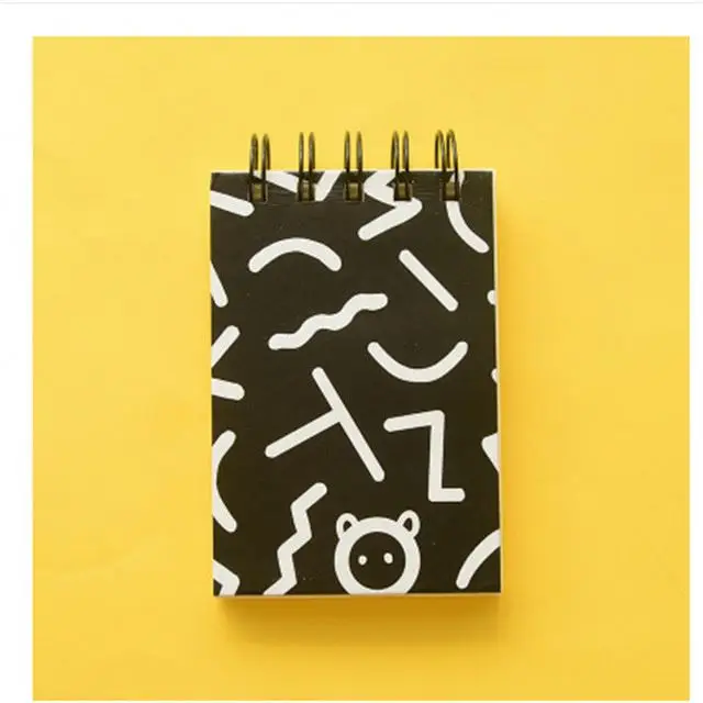
Cute stationery school office supplies recycled paper spiral notebooks pocket 