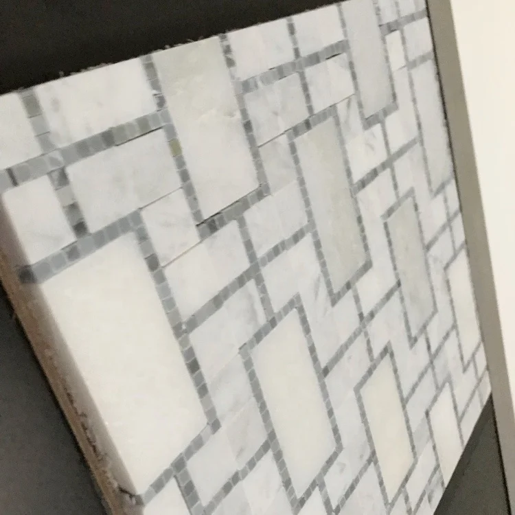 white basketweave tile marble tile mosaic natural stone tile