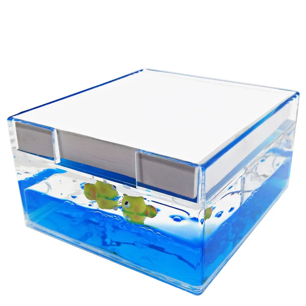 Liquid Water Floaty Desk Shelf Box storage Display Stand Acrylic Paperweight Tray Memo Business Liquor Card Holder