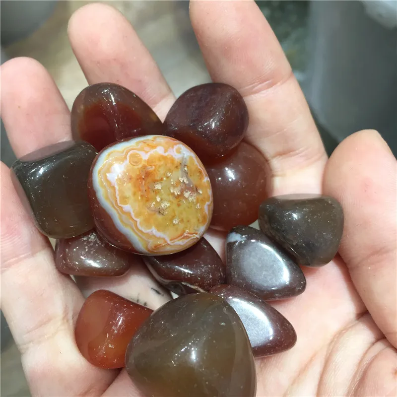 Wholesale gemstone crystal gravel polished red agate carnelian tumbled stones