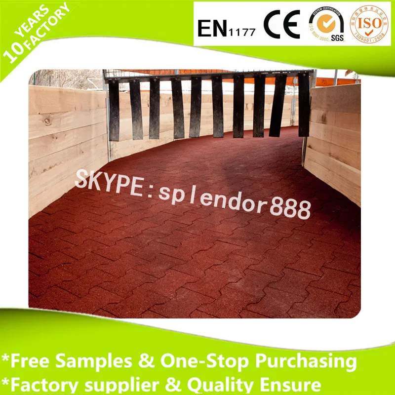 20mmx16mm Anti Slip Dog Bone Interlocking Rubber Paver for Horse Stable Playground Flooring Tiles