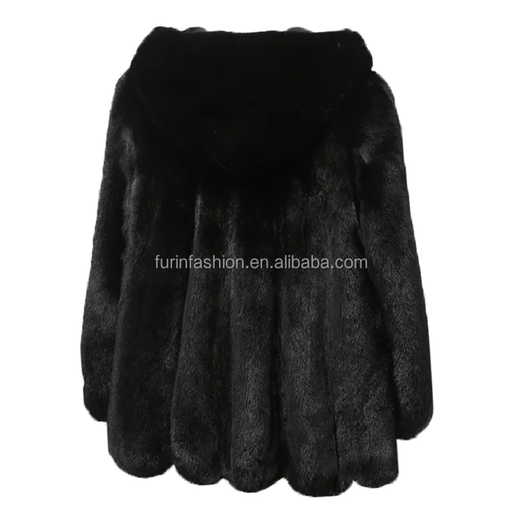 
2021 Winter Istanbul Real Black Mink Fur Coat Short Fur Coat for Women 