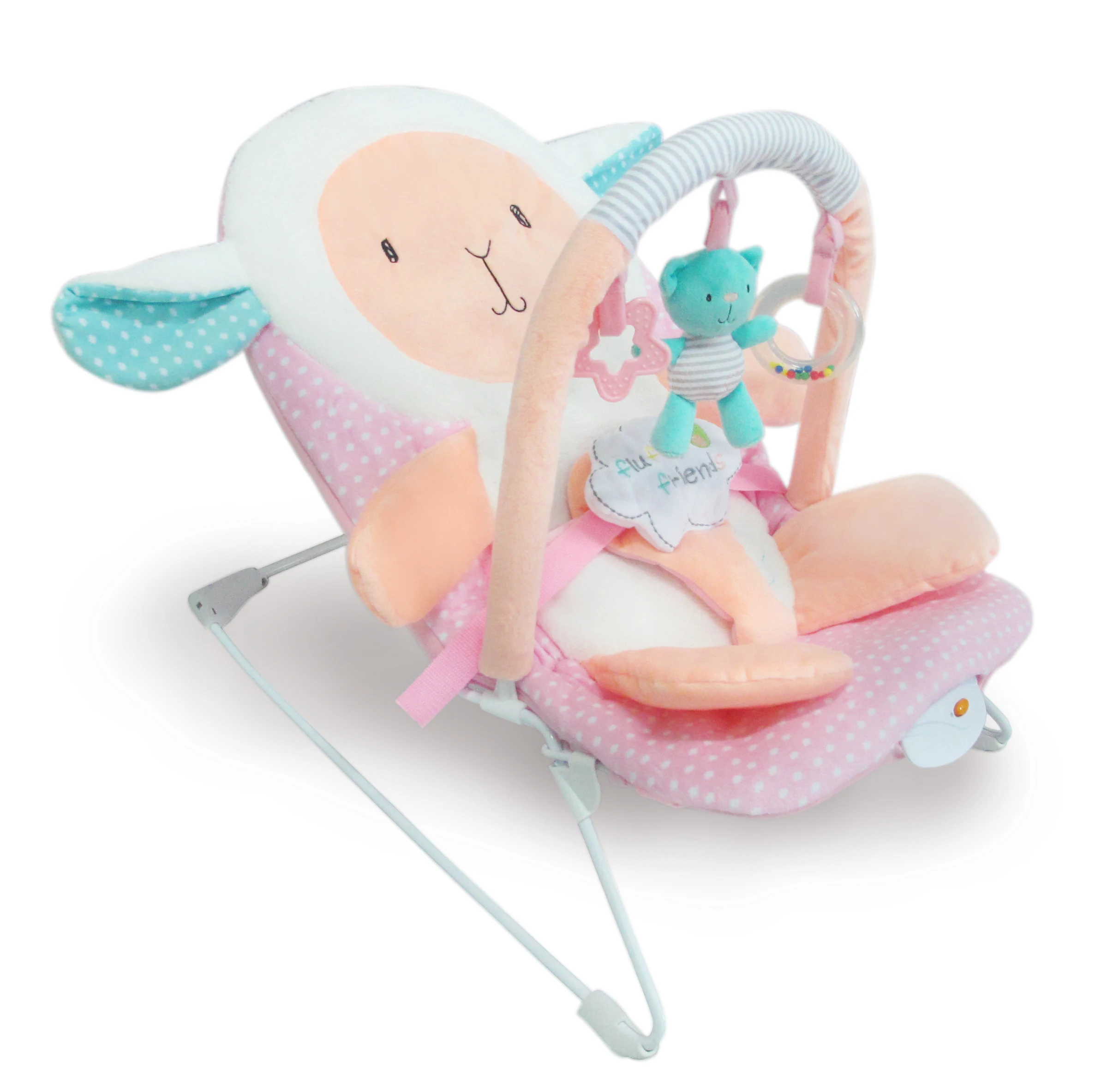 
China Factory Cartoon Soft Pink Sheep Swing Baby Bouncer For Infant 