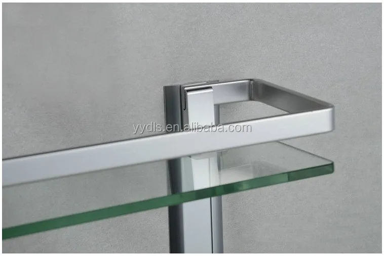 
2001B Aluminum guidea rail 2-tier glass shelf bathroom 