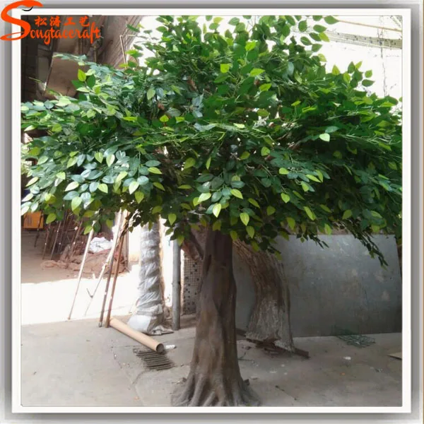 Wholesale Customized Large Artificial Ficus Tree Indoor Outdoor Decorative Tree UV Resistant Material