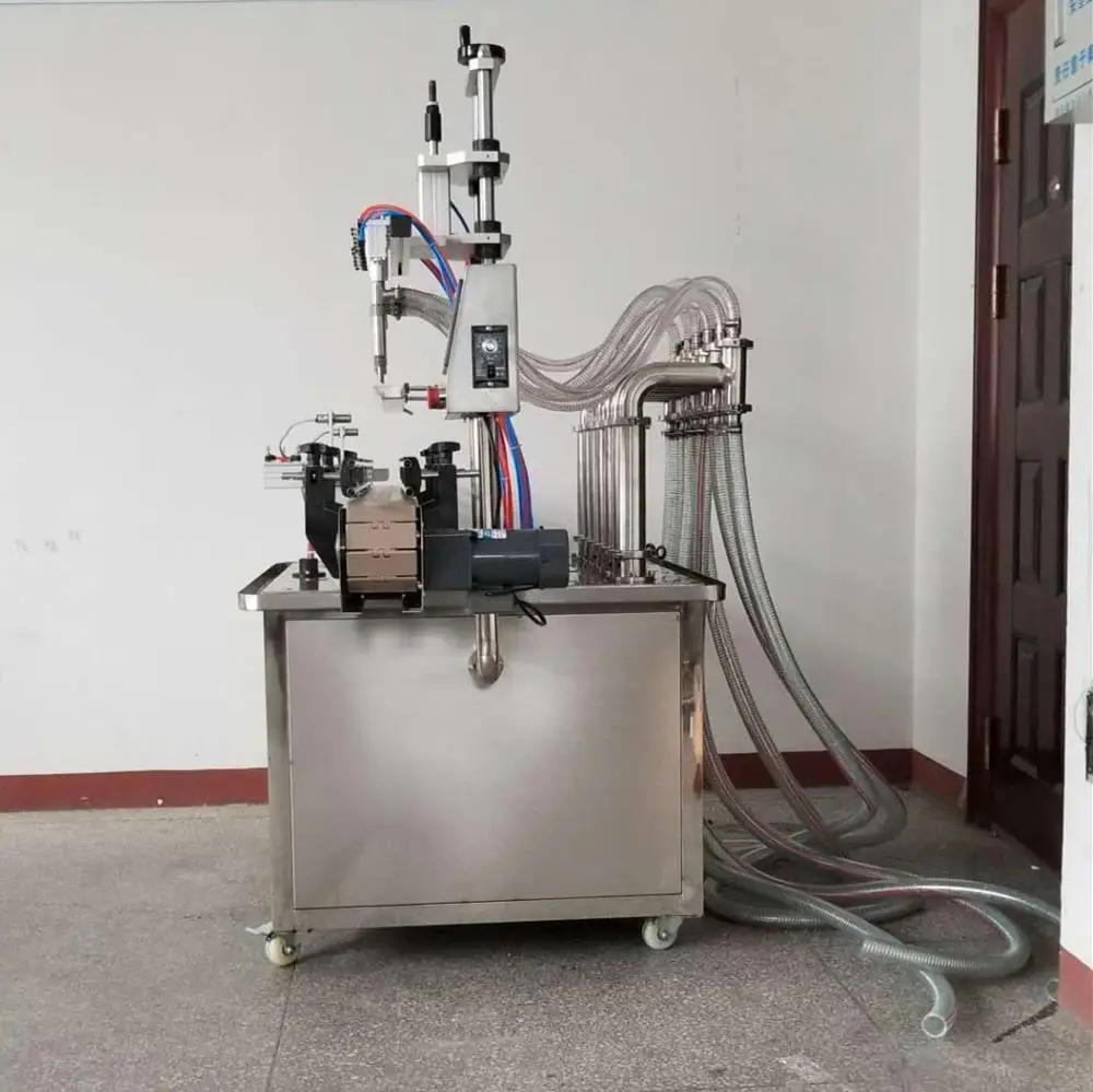 Automatic double head liquid filling machine,In-line arrangement water filling machine