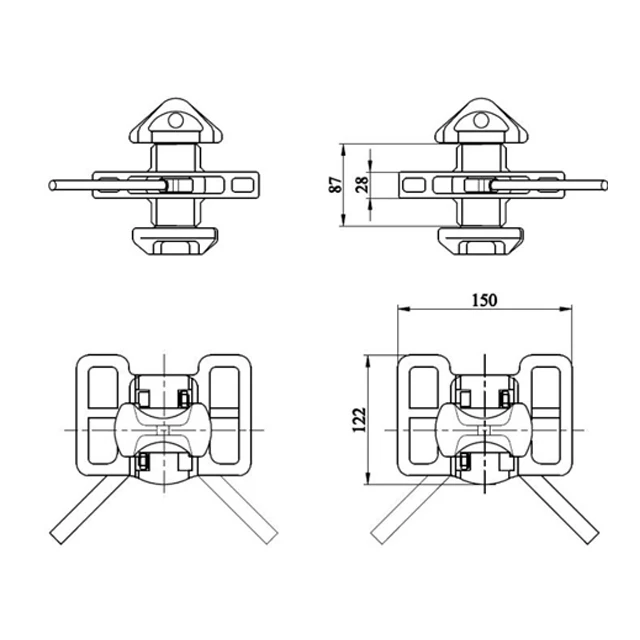 Manual Type ISO Dimensions Shipping Container Lashing Twist Lock