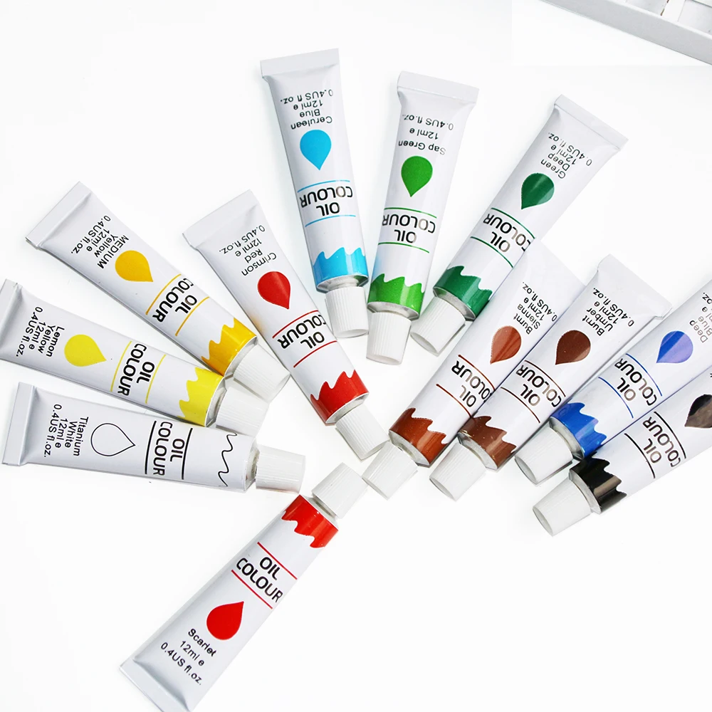 12 colors 12ml tubes concentrated artist oil paint set for all skill levels