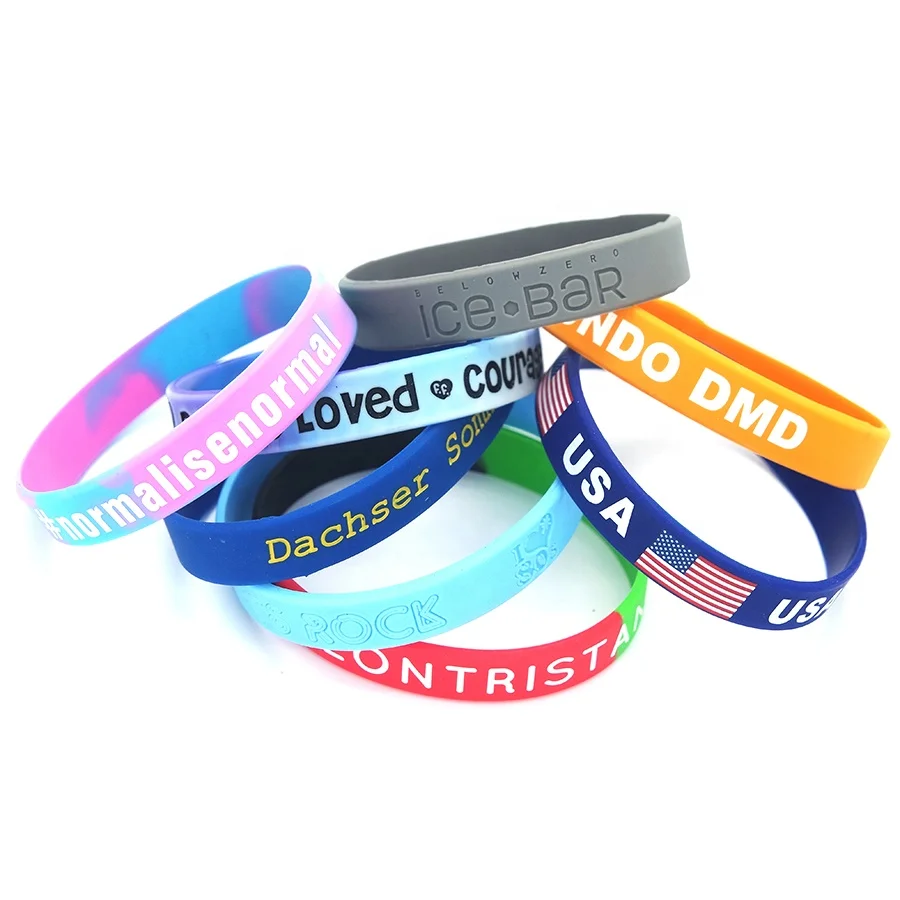 Wholesale promotional gifts cheapest custom bulk cheap eco-friendly rubber silicone wristband bracelet with logo