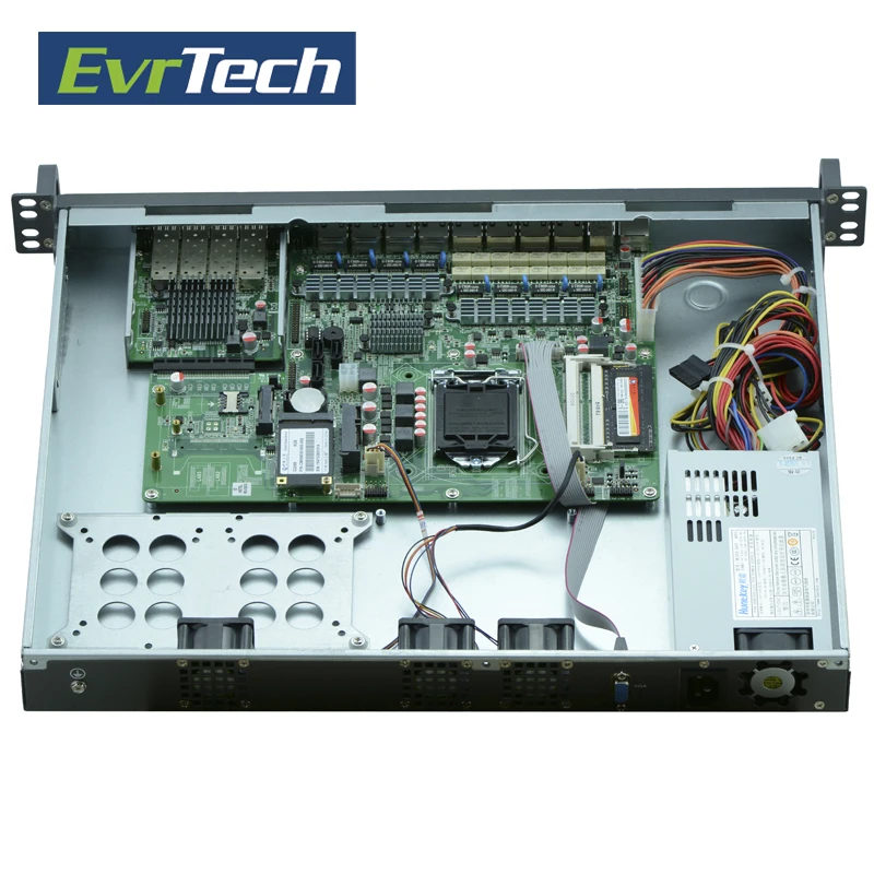 LGA1150 1U standard network security computer with 8*LANs and 2/4*SPF connector