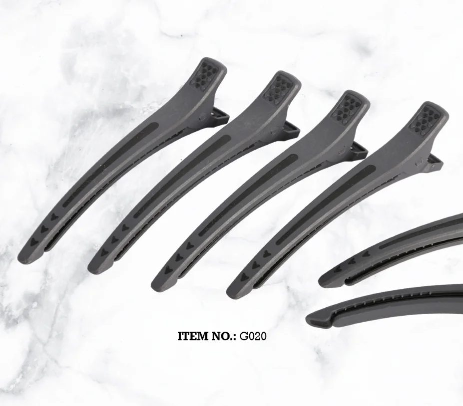 Plastic Duck Bill Hair Clips Professional Non Slip Silicone band Clips Salon Accessories for Women and Girls, 6Pcs/box