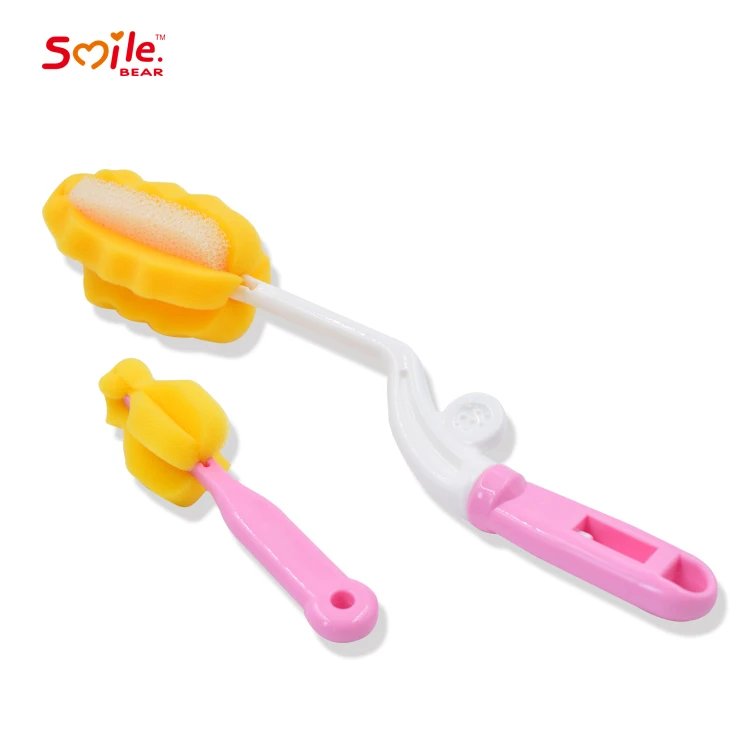 
Manufacture Cheap rotating baby bottle cleaning brush set 