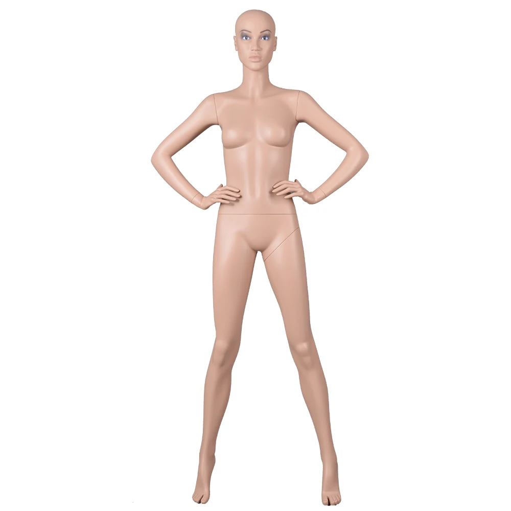 Sexy Lifelike Asian Female Mannequin Realistic Head Realistic Mannequin, without Wig Removable Fiberglass Hand Women Stand