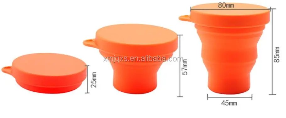 
Outdoor sports cup Eco-friendly silicone collapsible cup with lids 