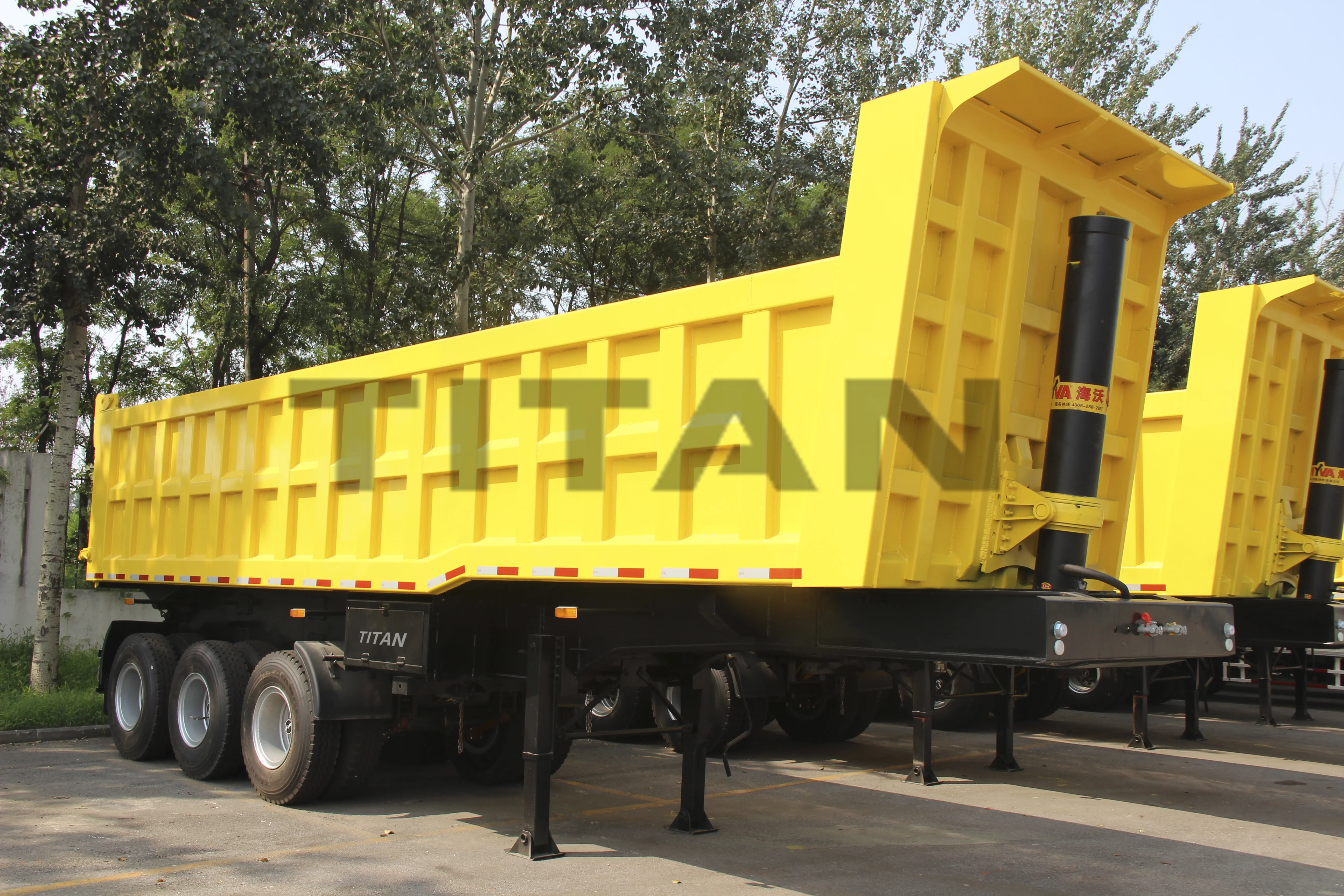 60 tons U Haul Rear Tipper Trailers /Tri-Axles End Dump Tipping Semi Truck Trailer