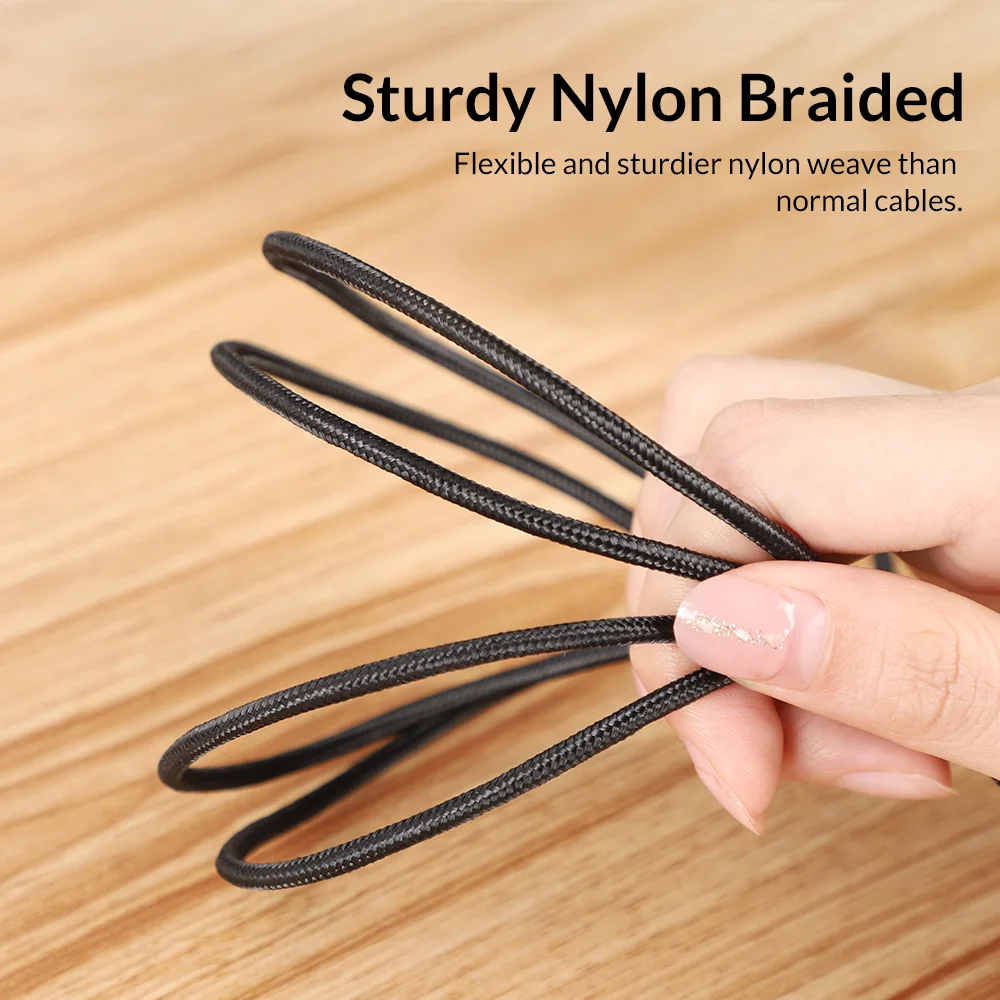 3m 10ft Nylon Braided Data 5pin Cord USB Micro USB Android Cable