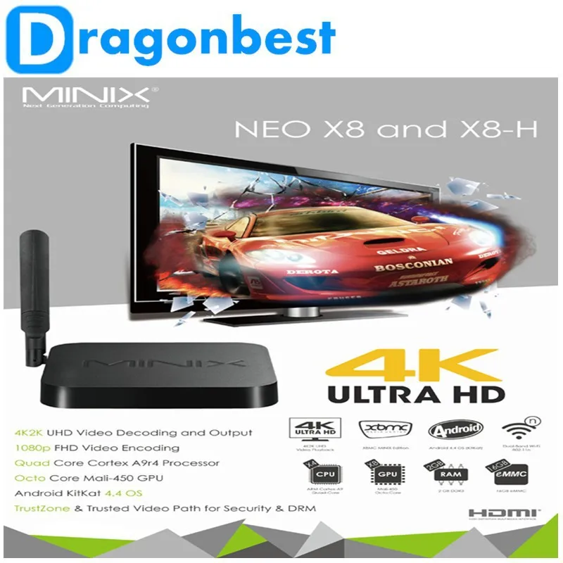 Amlogic S812 тв Box 2.0 ГГц 2 г оперативной памяти 16 флэш Bluetooth 4 К * Minix Neo x8-н плюс X8H