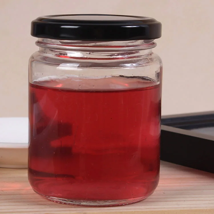 100ML 150Ml  195ML 240ML 350ML  500ML Round Glass Bottle Honey Glass Jar With Tin Plate Lid Food Jam Bottles