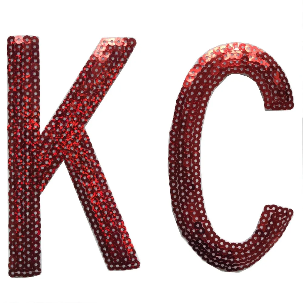 Factory Direct heat transfer logo Sequin Applique Wholesale patches custom embroidery Sequin Appliques Letter