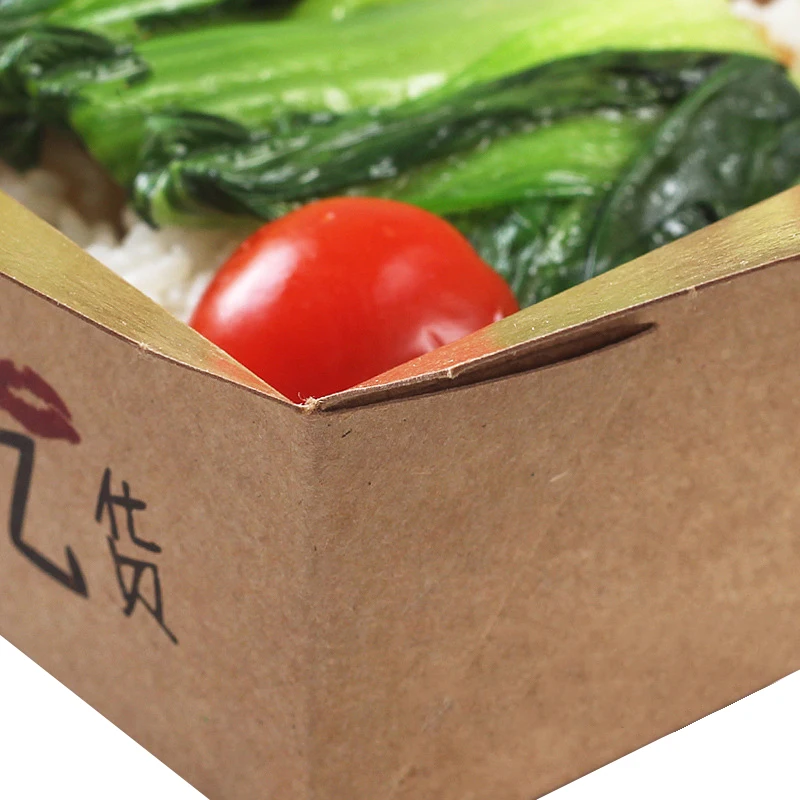 Disposable Biodegradable Brown Kraft Paper Take Away fast food gift Recycle boxes