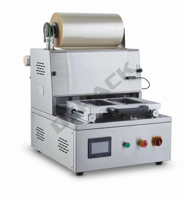 
DQ400T-E Sandwich Pasta Tray Sealer With Gas Flushing Gas Purging MAP Food Tray Sealing Machine 