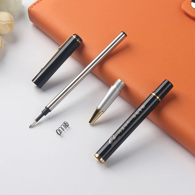 Business pen set metal ball point pen and elegant book customized logo for office gift