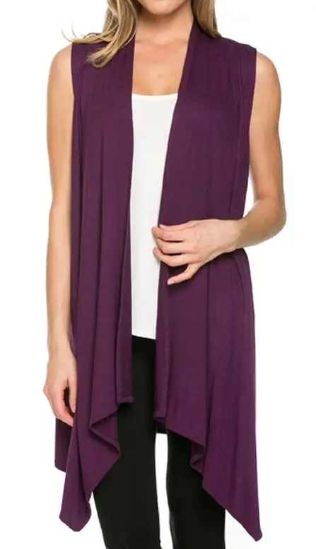 plus size Women Open Front Vest Long Tunic Top Shawl Collar Draped Cardigan