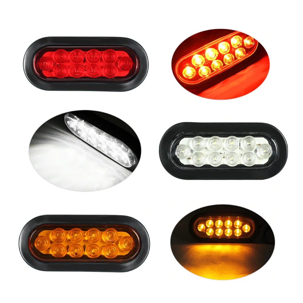 6-дюймовый овальный светодиодный осветитель прицепа грузовика задний фонарь стоп поворот хвоста грузовик howo привело ограждение светлая